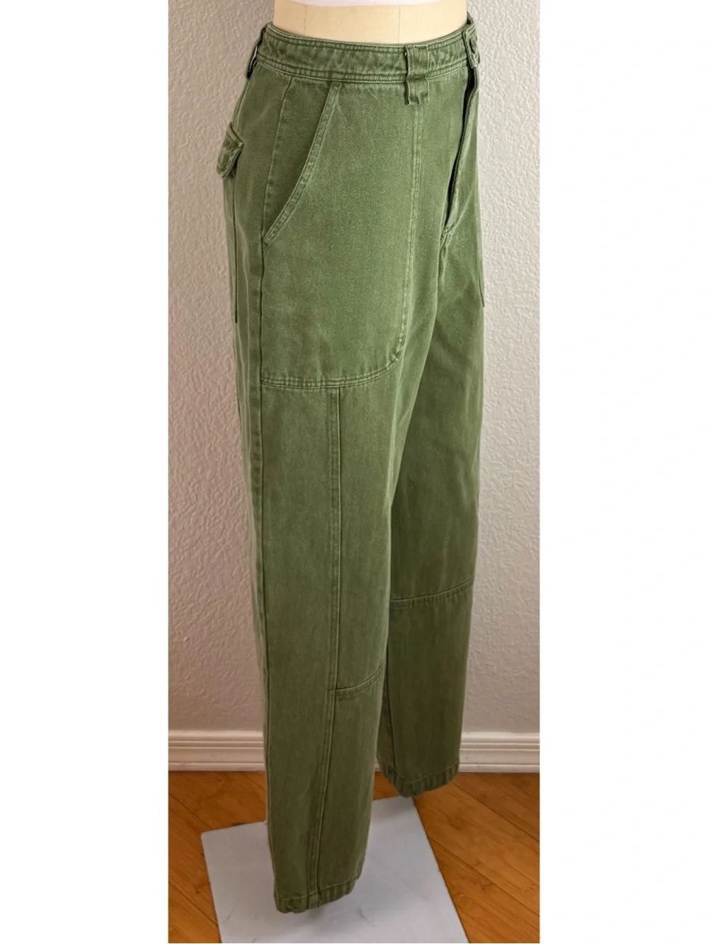 Alex Mill Pheobe Utility Cotton Cargo Pants Army Olive Green, size 30 - Picture 6 of 14